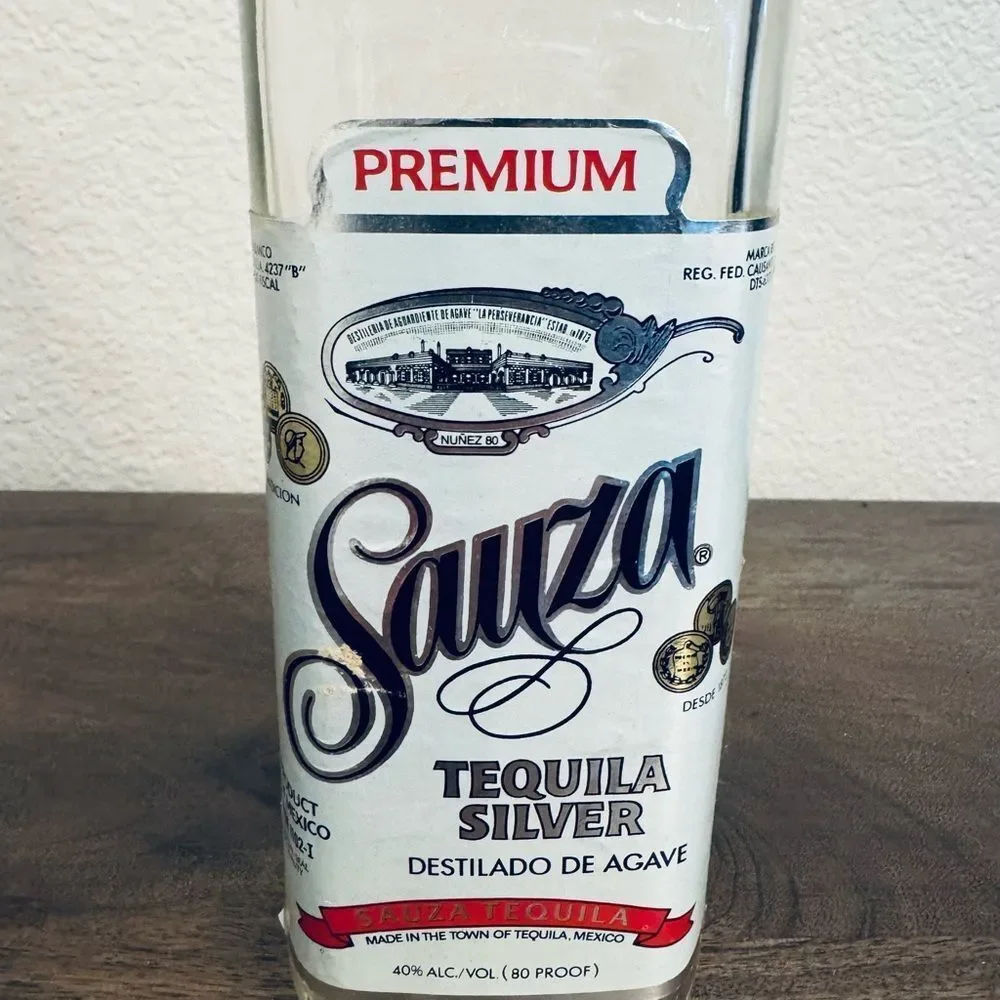 Vintage Sauza Silver Tequila Empty Bottle
